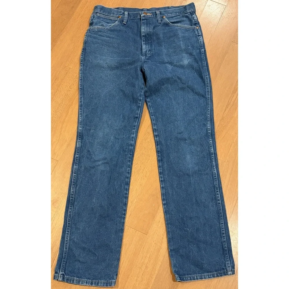 Wrangler Cowboy Cut Jeans Mens 34x34 Medium Wash 936PWD A305 Straight Boot Cut